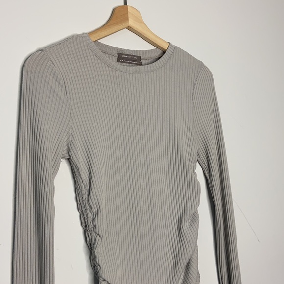 Urban Outfitters Ribbed Long Sleeve Top with Drawstring Sides Detail - Picture 2 of 11